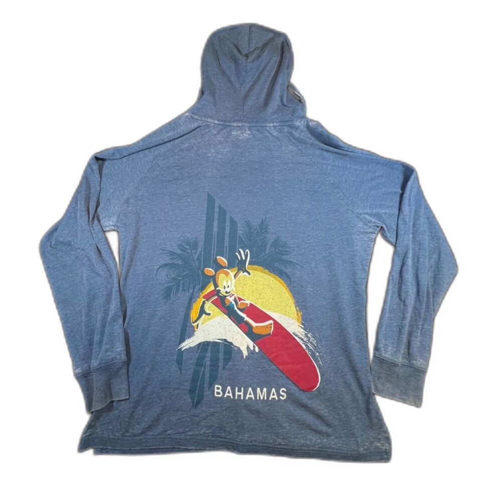 Disney Cruise Line Castaway Cay Bahamas Lightweight Hoodie Blue Shirt Mickey XL